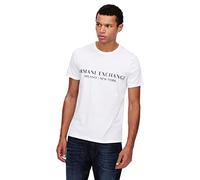 Armani Exchange Camiseta de Manga Corta Con Logotipo de Milan New York Y Cuello Redondo Camiseta, Hombre, Blanco, S