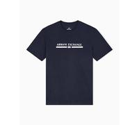 Armani Exchange Camiseta de Manga Corta para Hombre Big Logo on Front Blue XXL, Azul Oscuro, XXL