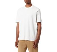 Armani Exchange Camiseta de Manga Corta para Hombre con Logotipo de AX con Contorno Cuadrado, Blanco Crudo, S