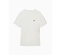 Armani Exchange Camiseta de Manga Corta para Hombre con Logotipo de Monograma Lateral, Blanco Crudo, L