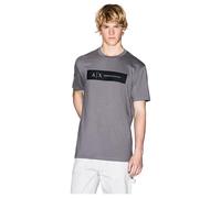 Armani Exchange Camiseta de Manga Corta para Hombre con Logotipo en Contraste Gris, XL, Dark Gull Gray, XL