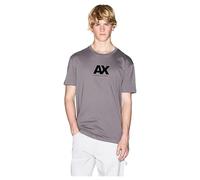 Armani Exchange Camiseta de Manga Corta para Hombre con Logotipo Impreso, Dark Gull Gray, S