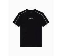Armani Exchange Camiseta de Manga Corta para Hombre, Cuello Redondo, con Logotipo Frontal, Talla S, Color Negro, Negro, S