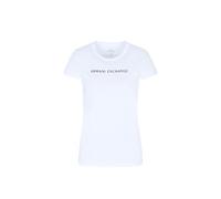 Armani Exchange Camiseta de Manga Corta para Mujer con Logotipo en la Parte Delantera, Corte Ajustado, Color Blanco., L