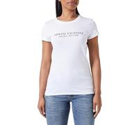 Armani Exchange Camiseta de Manga Corta para Mujer Milano New York con Cuello Redondo, Color Blanco., XL