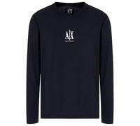 Armani Exchange Icon Project, Embroidered Logo, Long Sleeve Camiseta, Azul Marino Profundo, XXL para Hombre