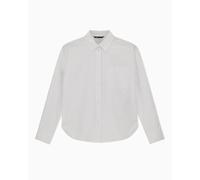 Armani Exchange Camiseta de Manga Larga para Mujer, con Bolsillo Lateral, con Logotipo en la Parte Trasera, Color Blanco, L, Color Blanco., L