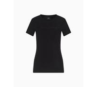 Armani Exchange Camiseta Esencial con Logotipo Bordado para Mujer, Negro, XS