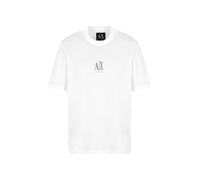 Armani Exchange Camiseta Icon Project para Hombre, Logotipo Bordado, Color Blanco, Talla XS, Blanco Crema, XS