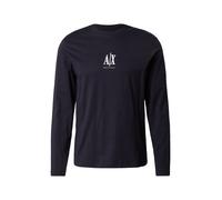 Armani Exchange Camiseta de Manga Larga con Logotipo Bordado, para Hombre, Color Azul, Talla XL, Azul Marino Profundo, XL