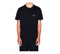 Armani Exchange Camiseta Negra para Hombre, Manga Corta, Logotipo AX en el Pecho (FR/ES, Letras, S, Regular, Regular, Negro)