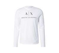 Armani Exchange A|x Armani Exchange - Camiseta de Manga Larga Con Cuello Redondo Camiseta, Hombre, Blanco, M
