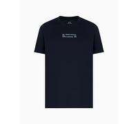 Armani Exchange Camiseta para Hombre con Logotipo Bordado, Azul Oscuro, M