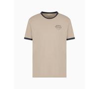 Armani Exchange Camiseta para Hombre con Logotipo de la Marca Contrast Collar, Cashew Roasted, S