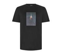 Armani Exchange Camiseta para Hombre con Logotipo Frontal con Estampado fotográfico Rubbed, Negro, S