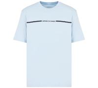 Armani Exchange Camiseta de Ajuste Regular para Hombre, Constrast Logo Line, XL, Azul Celestial