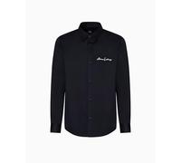 Armani Exchange Camiseta para Hombre Essential Logo Signature, Azul Oscuro, XL