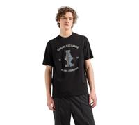 Armani Exchange Camiseta para Hombre Grande Central Stacked AX Logo with Milanonew York Text Surrounding Regular Fit tee, Negro, XXL