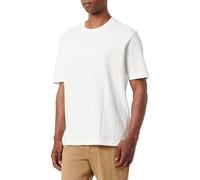Armani Exchange Camiseta para Hombre Jacquard Grid con Logotipo Vertical Stacked AX, Blanco Crudo, XXL