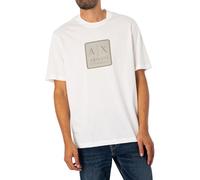 Armani Exchange Camiseta para Hombre Square A|X Logo Regular Fit Heavy Jersey tee, Blanco Crudo, XL