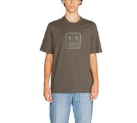 Armani Exchange Camiseta para Hombre Square A|X Logo Regular Fit Heavy Jersey tee, Verde Oscuro, S