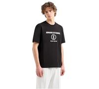 Armani Exchange Camiseta para Hombre Stacked AX Logo with Circle Regular Fit tee, Negro, XXL