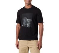 Armani Exchange Camiseta para Hombre The Grid, sostenible, con Logotipo de Plastisol, Negro, XS