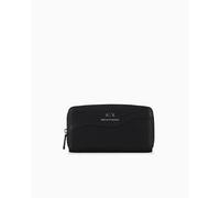 Armani Exchange Wave Monedero negro, imitación de cuero, mujer