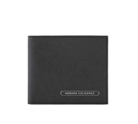 Armani Exchange – Cartera plegable Barcelona – Cuero de vaca saffiano, Negro, Talla única