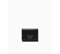 Armani Exchange Cartera para Mujer Amelie con Logotipo Dorado, Color Negro