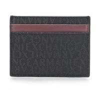 Armani Exchange Cartera para tarjetas de crédito con logotipo completo para hombre, Negro/Vineyard Wine - Negro/Vineyard Wine, talla única