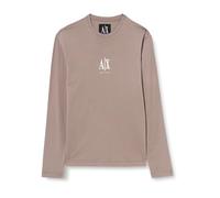ARMANI EXCHANGE Camiseta beige oscuro / blanco S beige oscuro / blanco
