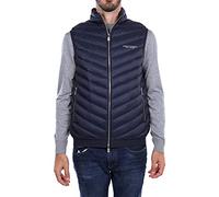 Armani Exchange Chaleco Acolchado con plumón Real, Azul Marino/Gris Marga, L para Hombre