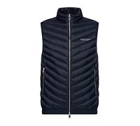 Armani Exchange Real Down Quilted Packable Vest Chaleco, Azul Marino/Gris Marga, L para Hombre