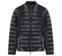 Armani Exchange Chaqueta de cuello ajustable para mujer, con logotipo en el lado acolchado, negro, S, Negro, S