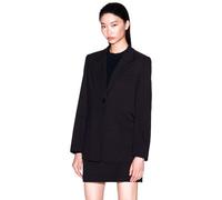 Armani Exchange Chaqueta de Cuello inverso con Dos Bolsillos para Mujer, con un Solo botón, Negro, 2, Negro, 38