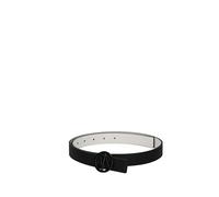Armani Exchange Cinturón de doble cara para mujer, con logotipo de círculo, Negro/Blanco, M