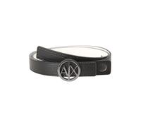 Armani Exchange Cinturón de doble cara para mujer, con logotipo de círculo, Negro/Blanco, M