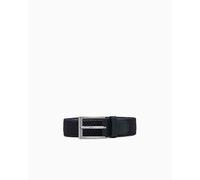 Armani Exchange Cinturón trenzado para hombre, azul marino, 80, azul oscuro, 80 cm