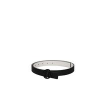 Armani Exchange Circle Logo Buckle Belt Grtel, Negro/Blanco, L para Mujer