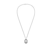 Armani Exchange Collar de acero inoxidable plateado para hombre, AXG0169040