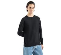 Armani Exchange Comber Cotton-Jersey con Rayas horizontales Suéter, Negro, S para Hombre