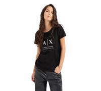 Armani Exchange Cotton, Boyfriend Fit, Black Edition Camiseta, Negro, S Mujeres