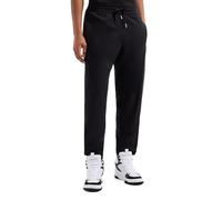 Armani Exchange Cotton Interlock Jogger with Vertical Logo Tape Pantalones de chándal, Black, S de los Hombres