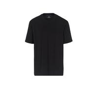 Armani Exchange Cuadrícula Jacquard con Logotipo Vertical apilado AX Oversized Fit tee Camiseta, Negro, XXL para Hombre