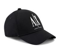 Armani Exchange Curved Visor Contrast Front Logo Gorra de béisbol, Negro (Black Beauty), Talla única Hombres