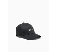 Armani Exchange Curved Visor Milano-New York Logo Lettering Gorra de béisbol, Negro, Talla única Hombres