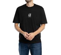 Armani Exchange de los hombres Camiseta con el logo del centro, Negro