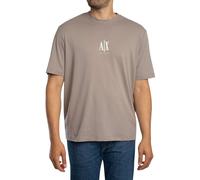 Armani Exchange de los hombres Camiseta con el logotipo central bordado, Gris