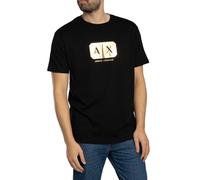 Armani Exchange de los hombres Camiseta con logo estampado, Negro